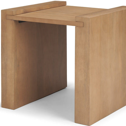 22" Natural Solid Wood Square Sled End Table