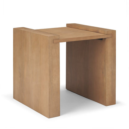 22" Natural Solid Wood Square Sled End Table