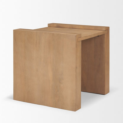22" Natural Solid Wood Square Sled End Table