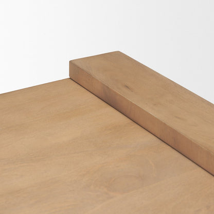 22" Natural Solid Wood Square Sled End Table