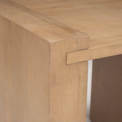 22" Natural Solid Wood Square Sled End Table
