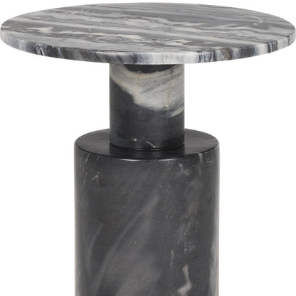 16" Gray Stone and Wood Tray Table