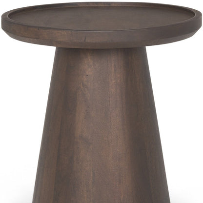 19" Dark Brown Solid Wood Tray Table