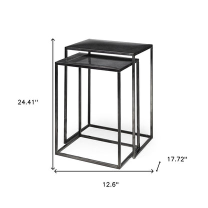Set of Two Black Iron Nested Tables