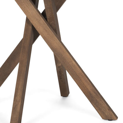 32" Brown Solid Wood and Wood Tray Table