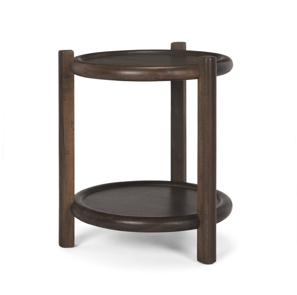24" Dark Brown Solid Wood Tray Table