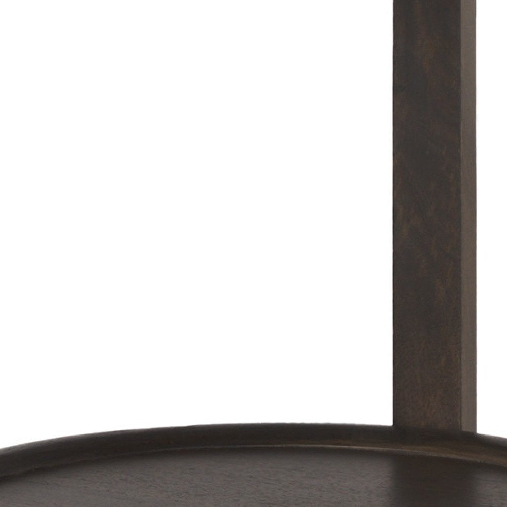 24" Dark Brown Solid Wood Tray Table