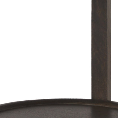 24" Dark Brown Solid Wood Tray Table