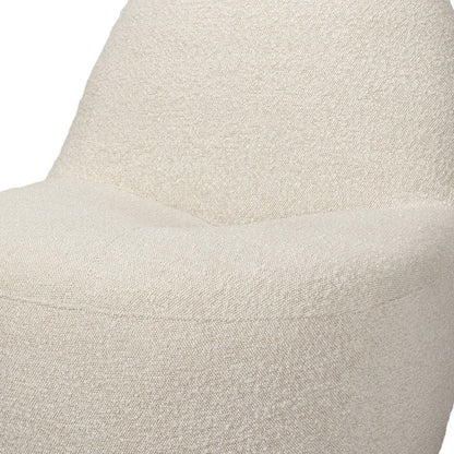 33" Cream Boucle Slipper Chair