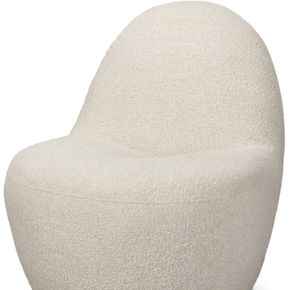 33" Cream Boucle Slipper Chair