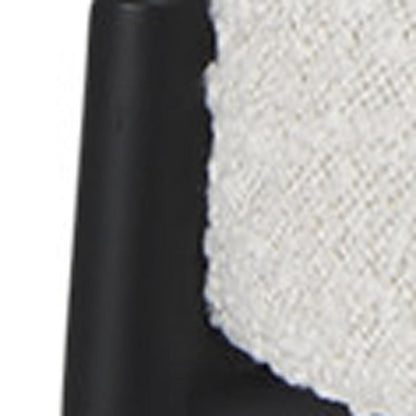 21" Cream and Black Boucle and Metal Lounge Chair