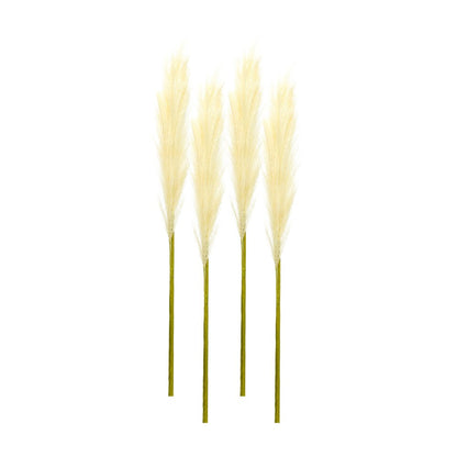 Set of Four 1" Beige Artificial Pampas
