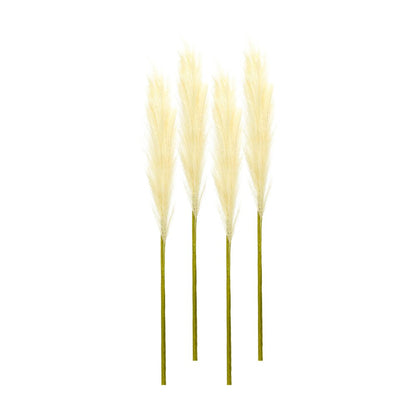Set of Four 1" Beige Artificial Pampas