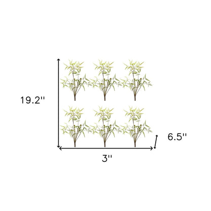 Set of Six 3" Green Artificial Fern