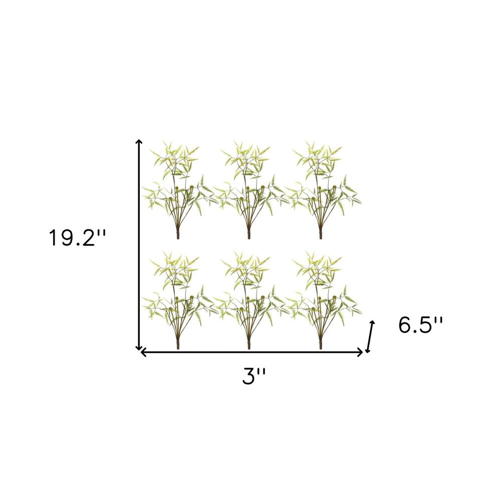 Set of Six 19" Green Artificial Fern Tree