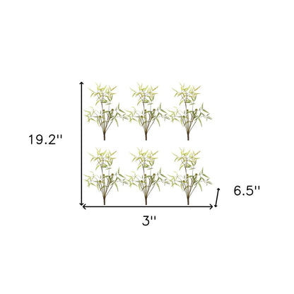 Set of Six 19" Green Artificial Fern Tree