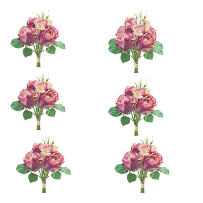 Set of Six 7" Purple Artificial