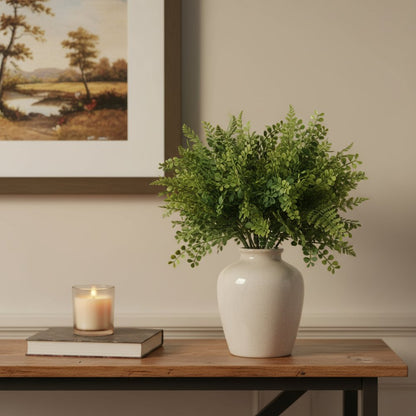 12 9" Green Fern Artificial Plant in a No
