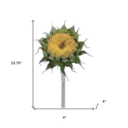 Set of Six 4" Yellow Artificial