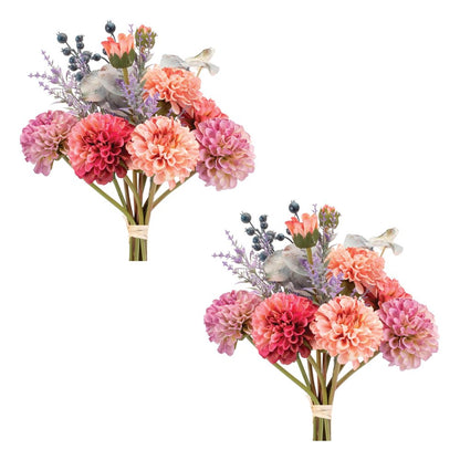 Set of two 18" Purple Artificial Plant in a No