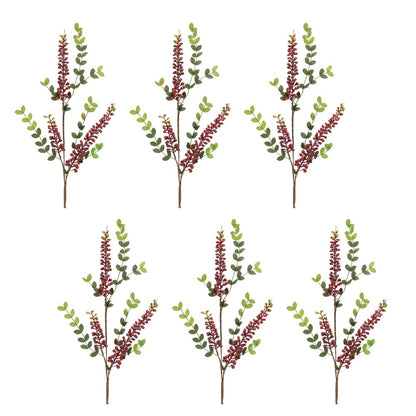 Set of Six 2" Red Artificial
