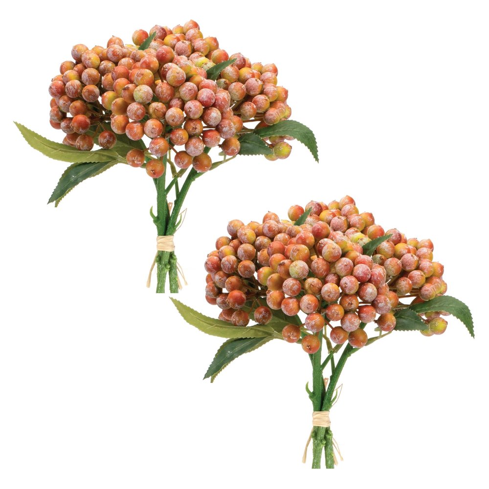 Set of Two 12" Orange Artificial