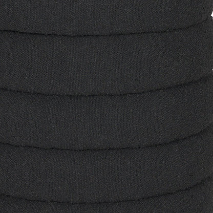 19" Black Boucle Round Storage Ottoman