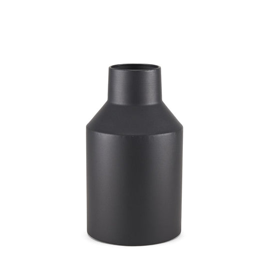 11" Black Tulip Metal Table Vase