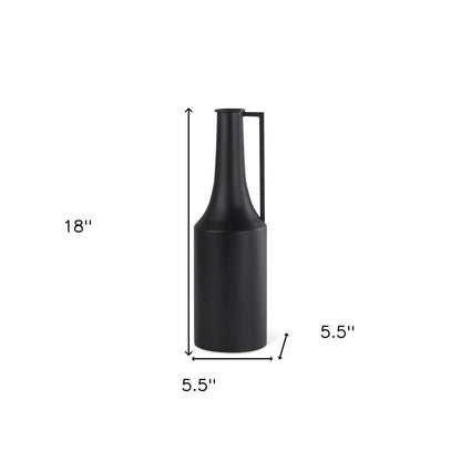 18" Black Metal Jug Vase