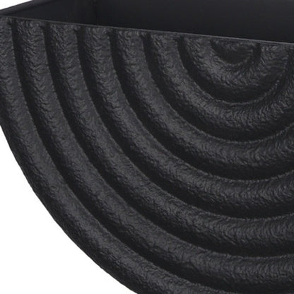 Set of Two Black Metal Geometric Half Moon Wall Planters