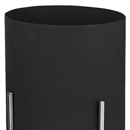 Set of Two Black Metal 20 Ounce Round Pot Planters