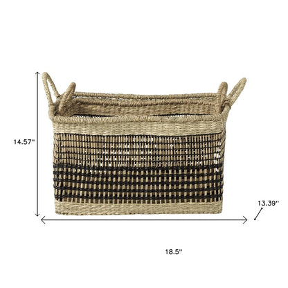 Set of Two Brown Nesting Water Hyacinth Basket