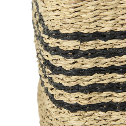 Set of Three Gray Nesting Water Hyacinth Basket