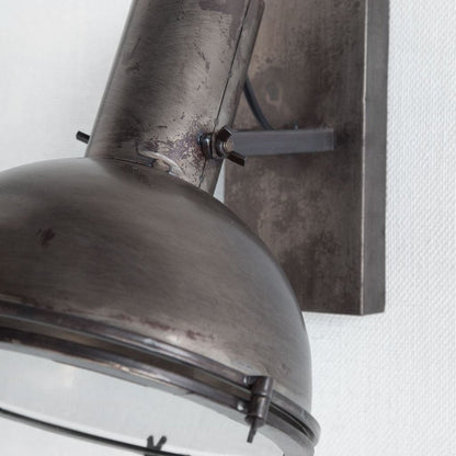 12" Gray Metal Corner Wall Light