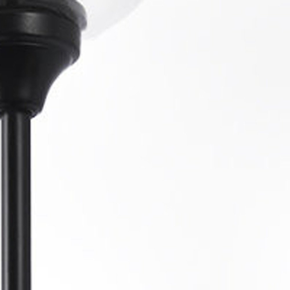35" Black Metal and Glass Corner Wall Light