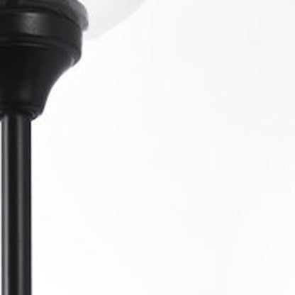 35" Black Metal and Glass Corner Wall Light