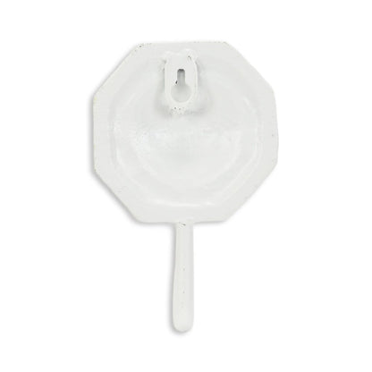 4" Pearl And White Cast Iron Sand Dollar Wall Hook