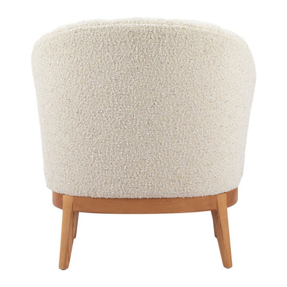 29" Beige and Brown Upholstered Arm Chair