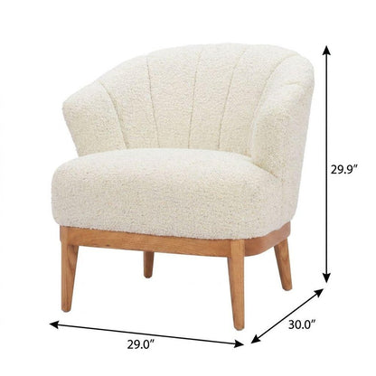 29" Beige and Brown Upholstered Arm Chair