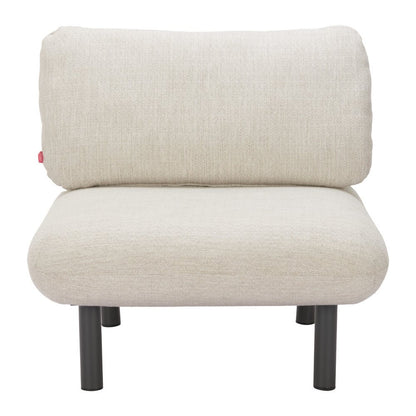 33" Beige and Black Fabric Side Chair