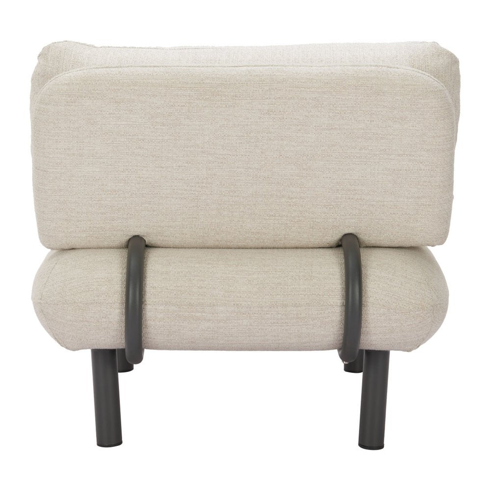33" Beige and Black Fabric Side Chair