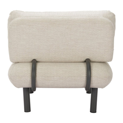 33" Beige and Black Fabric Side Chair