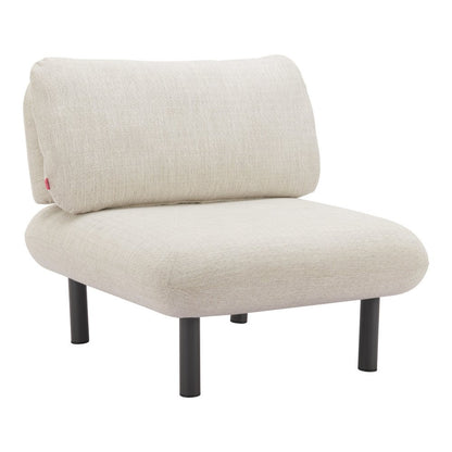 33" Beige and Black Fabric Side Chair