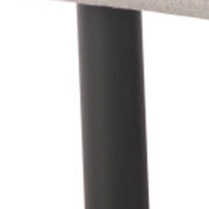 33" Beige and Black Fabric Side Chair