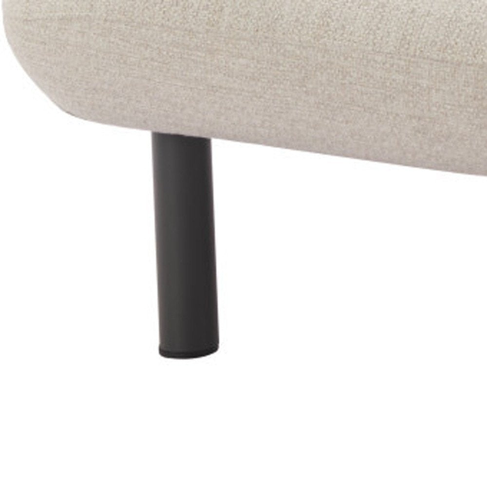 33" Beige and Black Fabric Side Chair