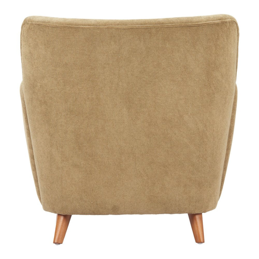 34" Green and Brown Upholstered Arm Chair