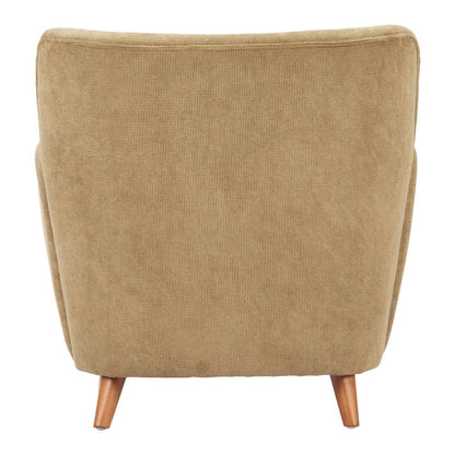 34" Green and Brown Upholstered Arm Chair