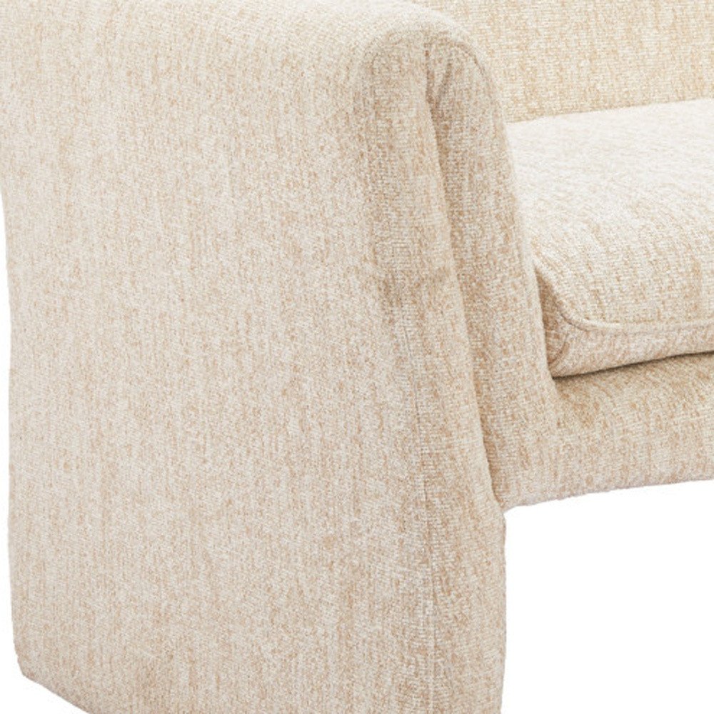 33" Beige Upholstered Arm Chair