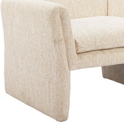 33" Beige Upholstered Arm Chair