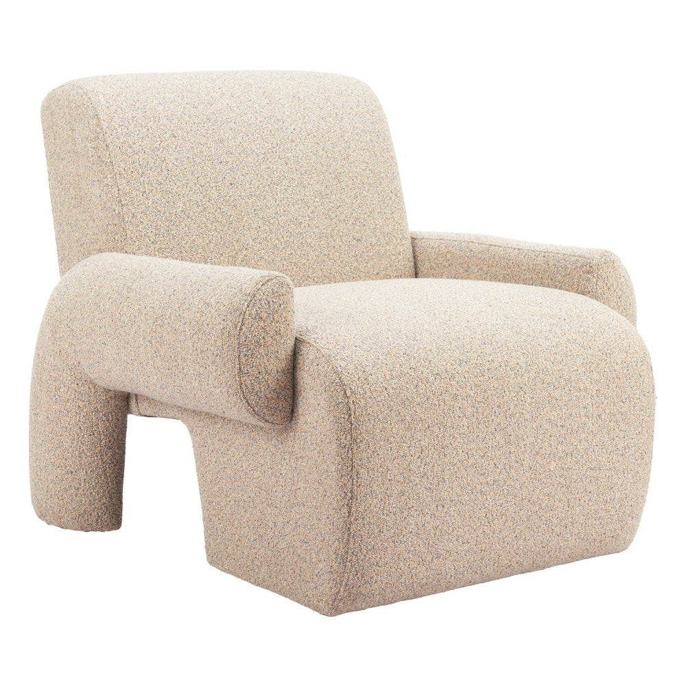 32" Beige Upholstered Arm Chair